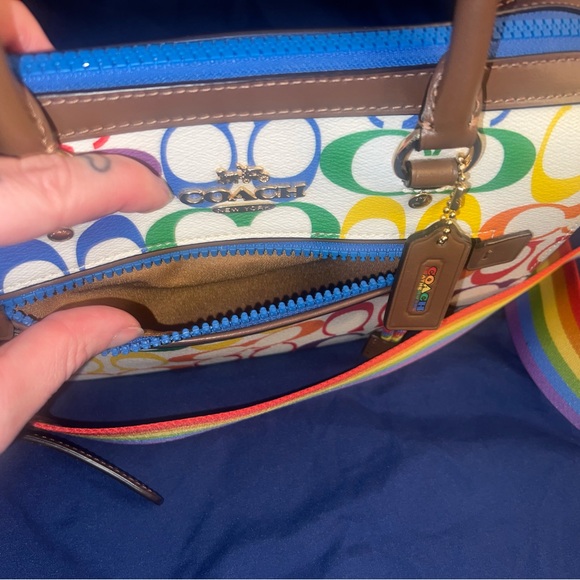 Coach Pride Rainbow Rowan Satchel with Rainbow Strap - Picture 4 of 8